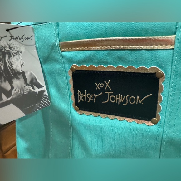 Betsey Johnson x REDKEN Mint Green Leopard Mini Tote Handbag - Picture 5 of 6